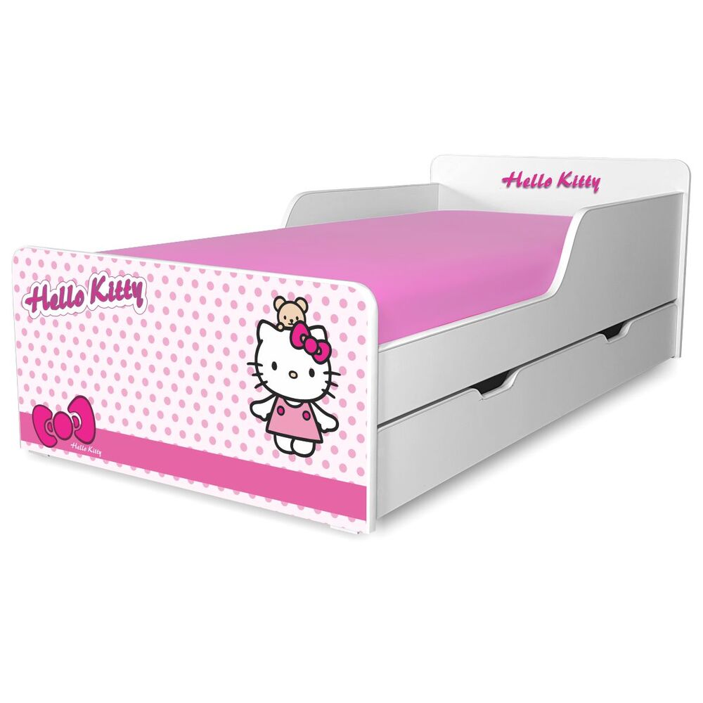 Pat copii Hello Kitty 2-12 ani cu sertar
