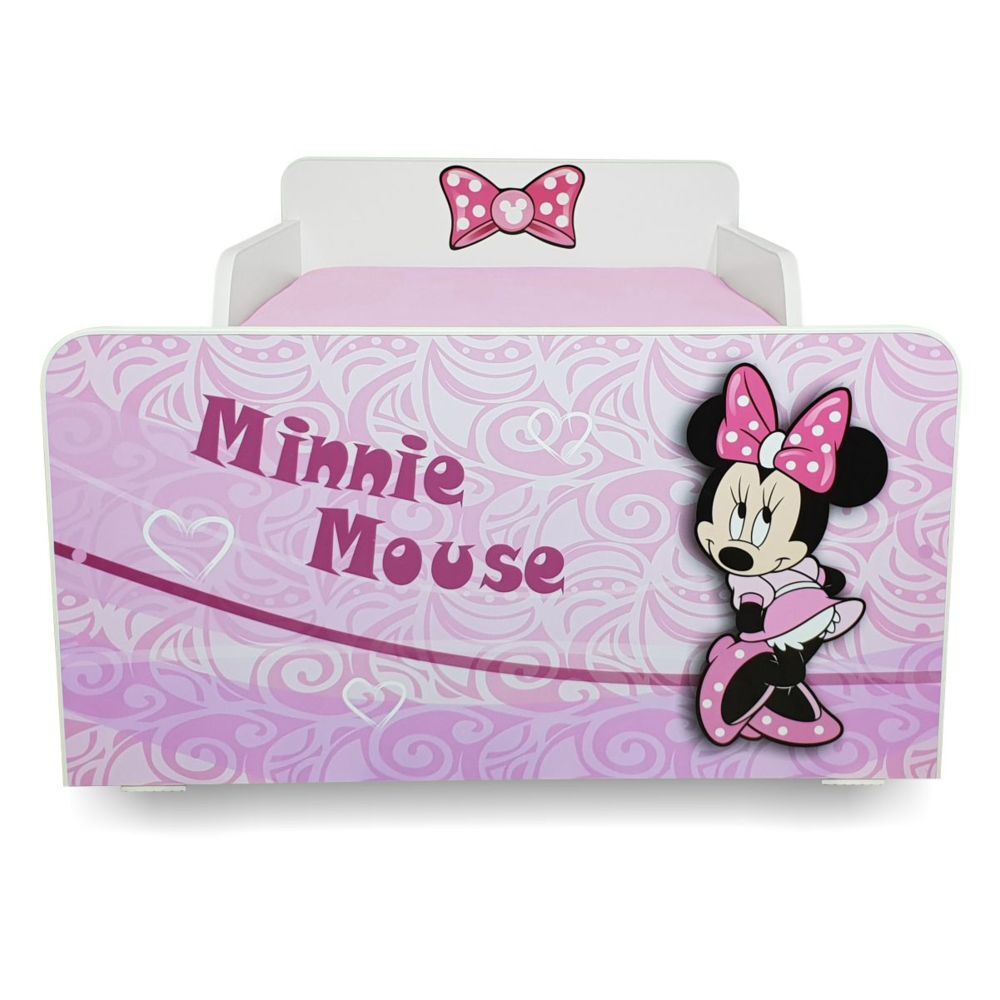 Pat copii Minnie 2-12 ani cu sertar si saltea cadou