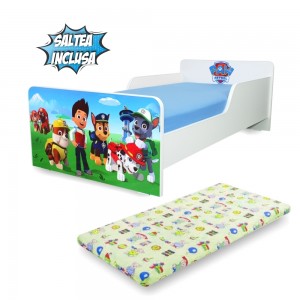 Pat copii Start Paw Patrol 2-8 ani cu saltea inclusa