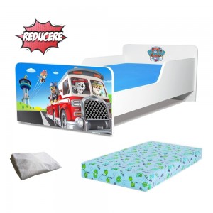 Pat Start Paw Patrol 2 / 2-12 ani + saltea 160x80x12 cm + husa impermeabila