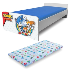 Pat copii Economic Sonic 2-8 ani cu saltea inclusa