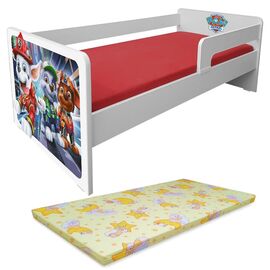 Pat copii Paw Patrol Marshall P1L 2-8 ani cu paravane detasabile/interschimbabile + saltea Basic