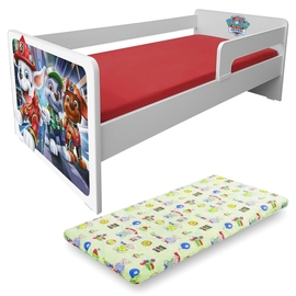 Pat copii Paw Patrol Marshall P1L 2-8 ani cu paravane detasabile + saltea cu lana