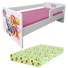 Pat copii Paw Patrol P1L Pink 2-8 ani cu paravane detasabile/interschimbabile + saltea Lux