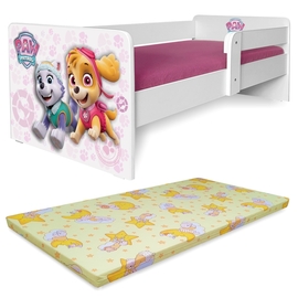 Pat copii Paw Patrol Pink P1 2-12 ani cu paravane detasabile + saltea Basic