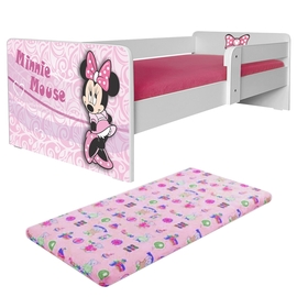 Pat copii Minnie P1 2-12 ani cu saltea cu lana si protectie laterala